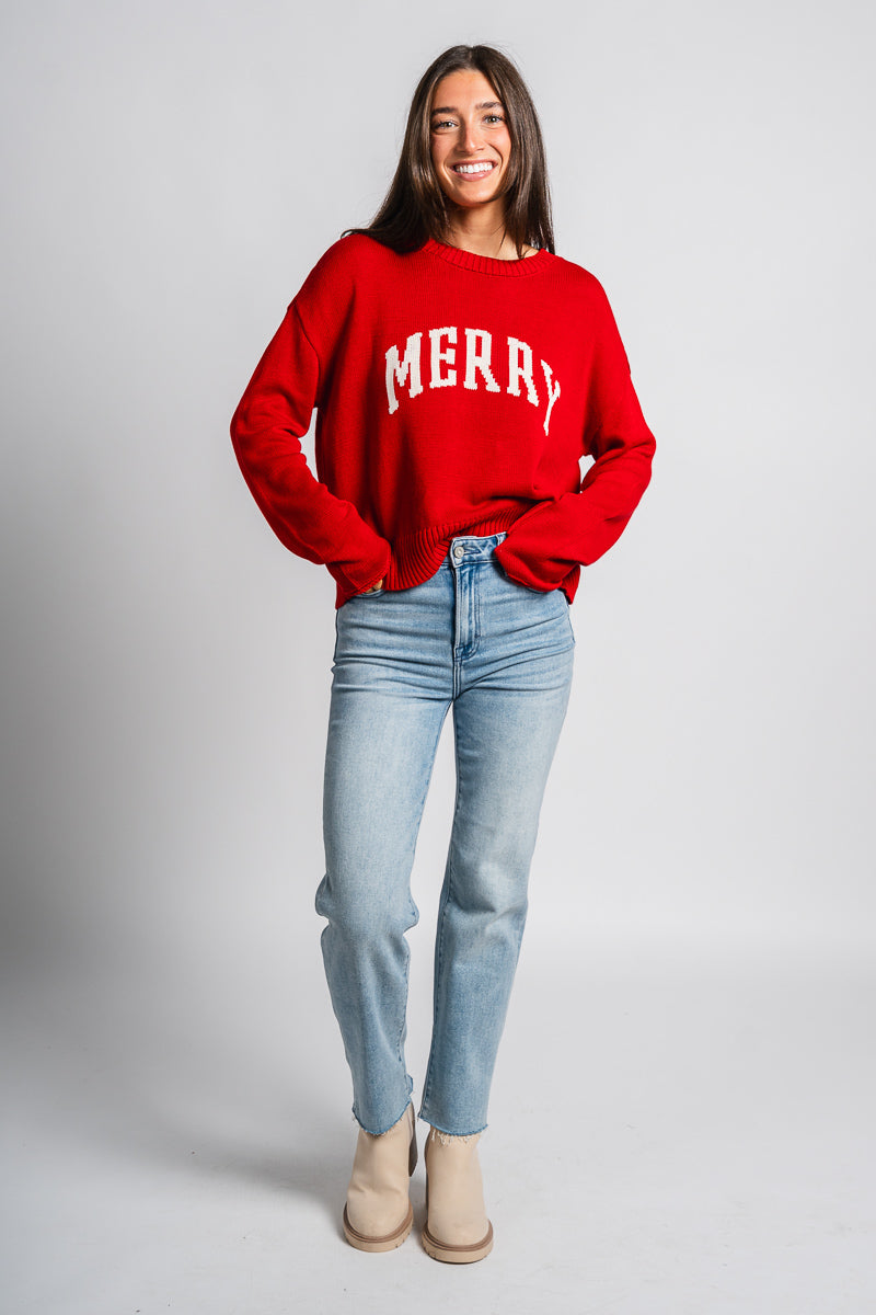 Z Supply Sienna Merry sweater red – Unique Sweaters | Lounging Sweaters and Womens Fashion Sweaters at Lush Fashion Lounge Boutique in Oklahoma City