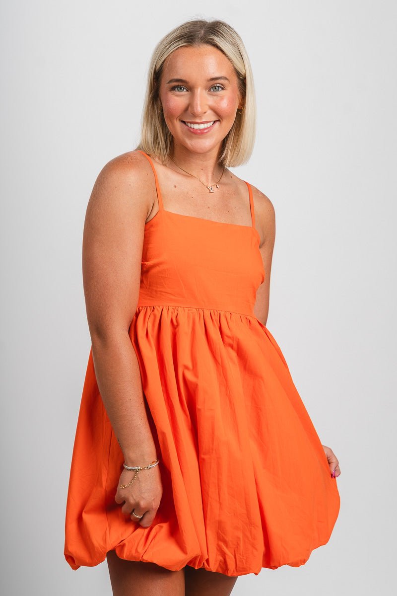 sismetry【orange】 back ribbon puff dress sismetry back ribbon puff dress オレンジ