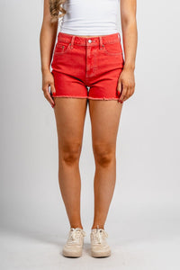 Daze troublemaker high rise shorts chili pepper - Stylish shorts - Trendy Staycation Outfits at Lush Fashion Lounge Boutique in Oklahoma City