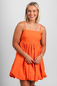 Bubble hem mini dress orange - Cute dress - Trendy Dresses at Lush Fashion Lounge Boutique in Oklahoma City