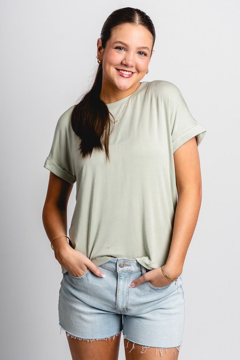 Modal short sleeve top sage