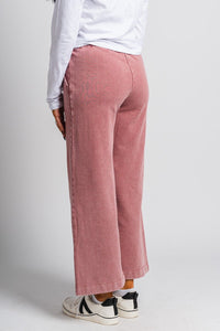 Acid wash sweatpants dusty coral - Fun sweatpants - Unique Lounge Looks at Lush Fashion Lounge Boutique in Oklahoma