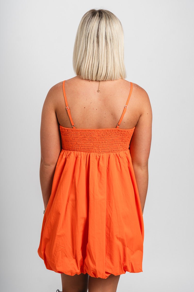 Bubble hem mini dress orange