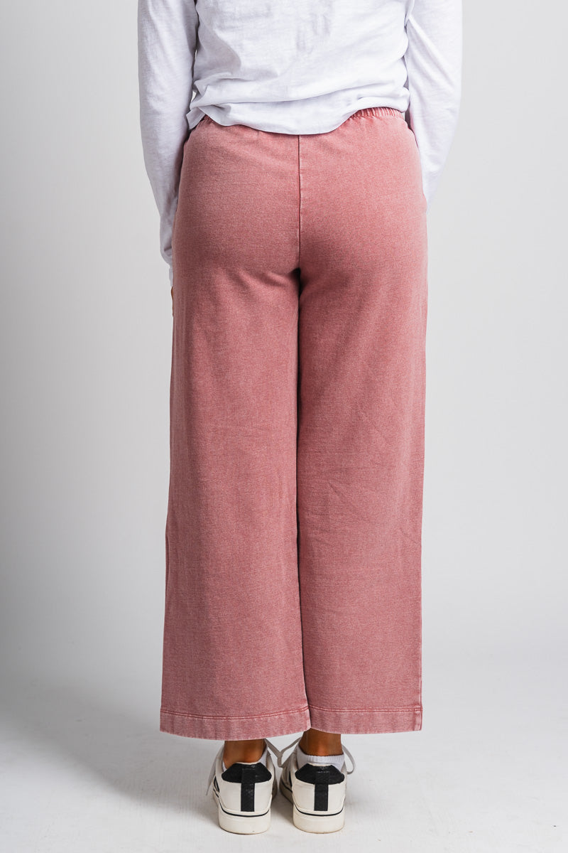 Acid wash sweatpants dusty coral - Adorable sweatpants - Stylish Comfortable Outfits at Lush Fashion Lounge Boutique in OKC