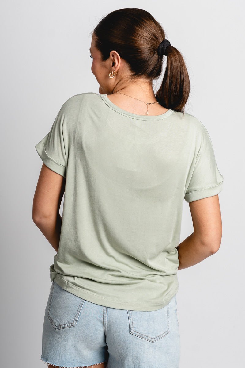 Modal short sleeve top sage