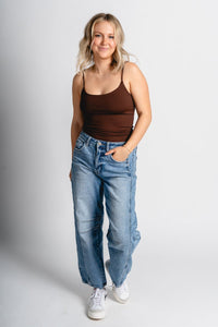 Z Supply Luxe jersey bodysuit lava rock - Z Supply Bodysuit - Z Supply Clothing at Lush Fashion Lounge Trendy Boutique Oklahoma City
