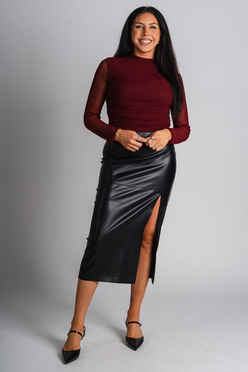 Z Supply Metropolitan skirt black - Z Supply midi skirt - Z Supply Fashion at Lush Fashion Lounge Trendy Boutique Oklahoma City