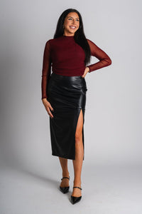 Z Supply Metropolitan skirt black - Z Supply midi skirt - Z Supply Clothing at Lush Fashion Lounge Trendy Boutique Oklahoma City