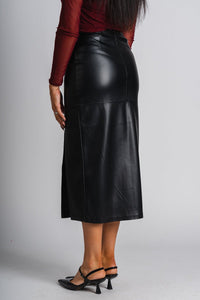 Z Supply Metropolitan skirt black - Z Supply midi skirt - Z Supply Apparel at Lush Fashion Lounge Trendy Boutique Oklahoma City