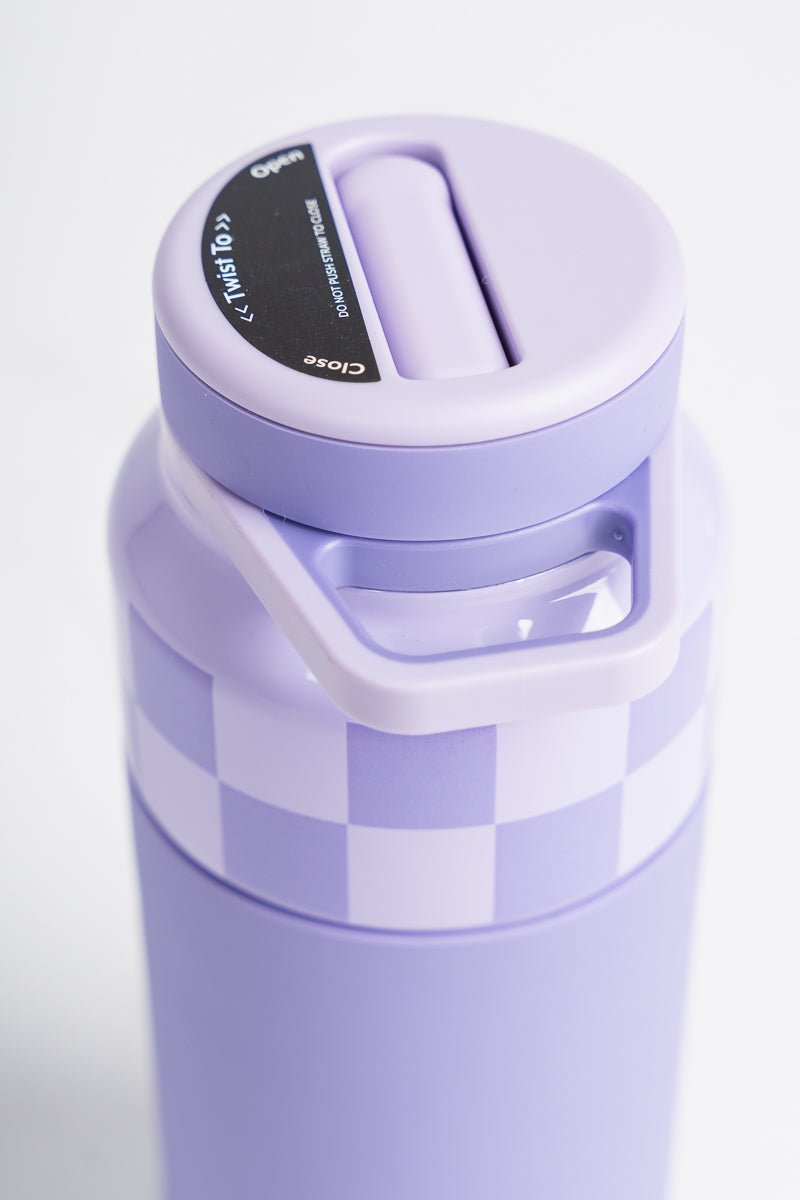 Brumate Rotera 35oz water bottle lavender checker - BruMate Drinkware, Tumblers and Insulated Can Coolers at Lush Fashion Lounge Trendy Boutique in Oklahoma City