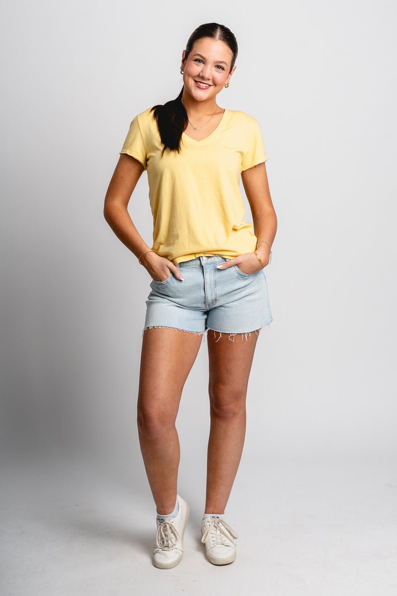 Cotton v-neck t-shirt sunflower