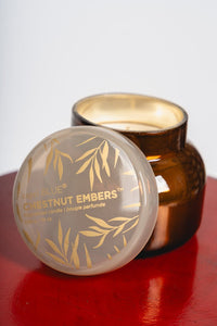 Capri Blue Autumn Glow signature Chestnut Embers scent 19 oz candle bronze - Trendy Candles and Scents at Lush Fashion Lounge Boutique in Oklahoma City