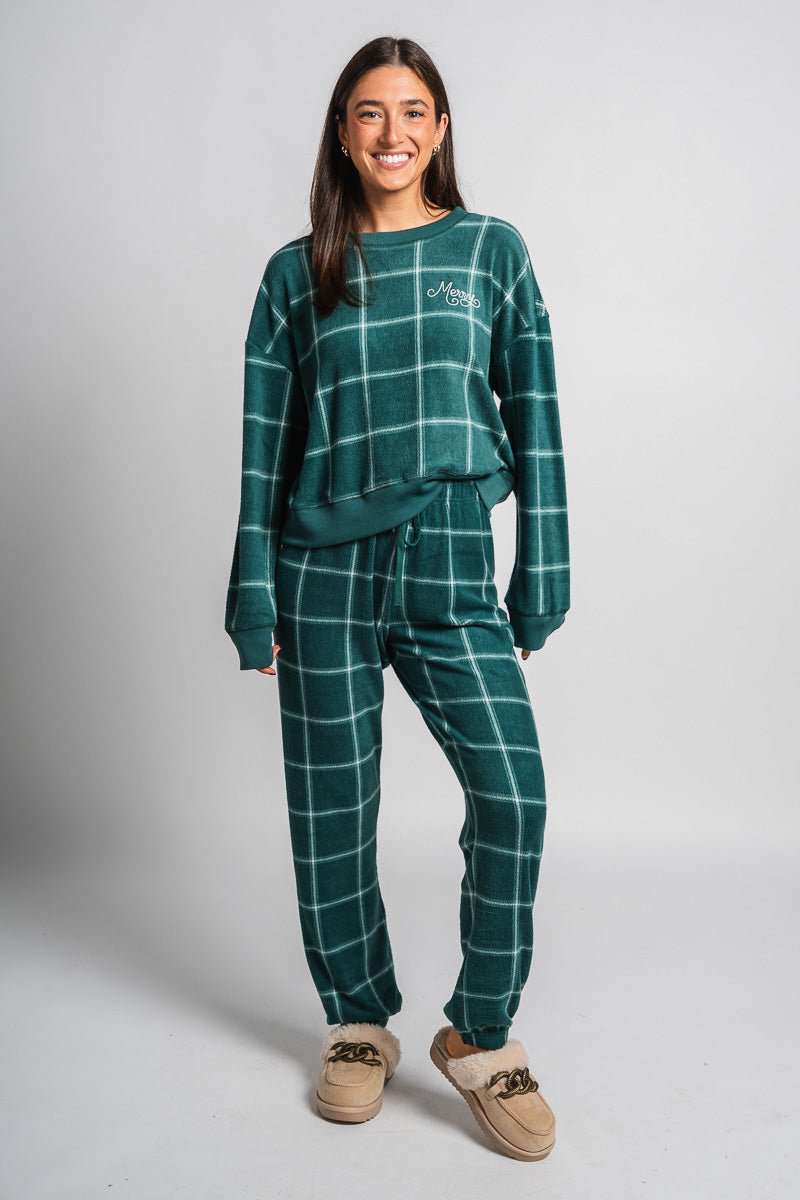 Z Supply plaid joggers noble fir