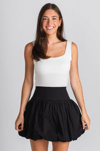 Balloon mini skirt black | Lush Fashion Lounge: boutique fashion skirts, affordable boutique skirts, cute affordable skirts