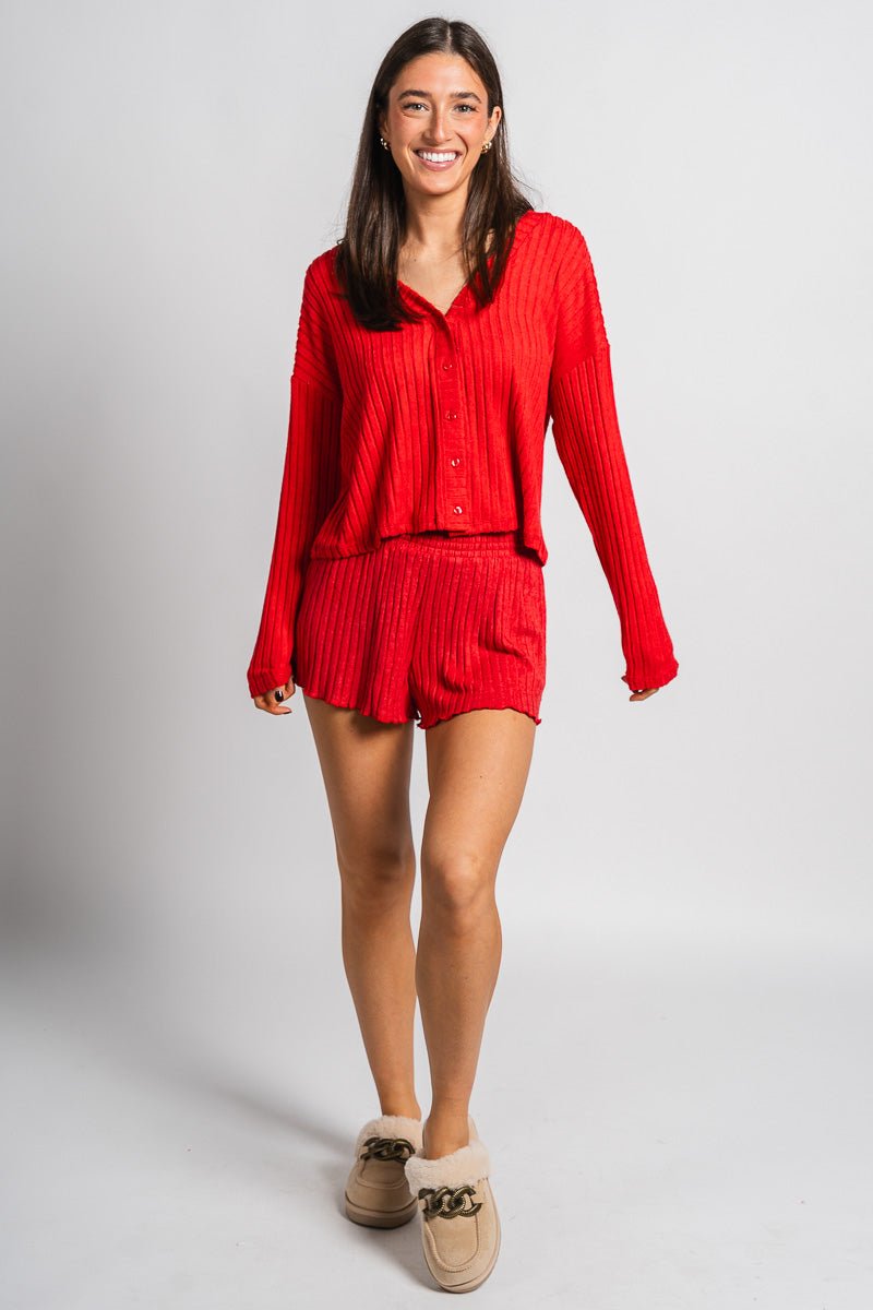 Z Supply dawn smocked shorts haute red