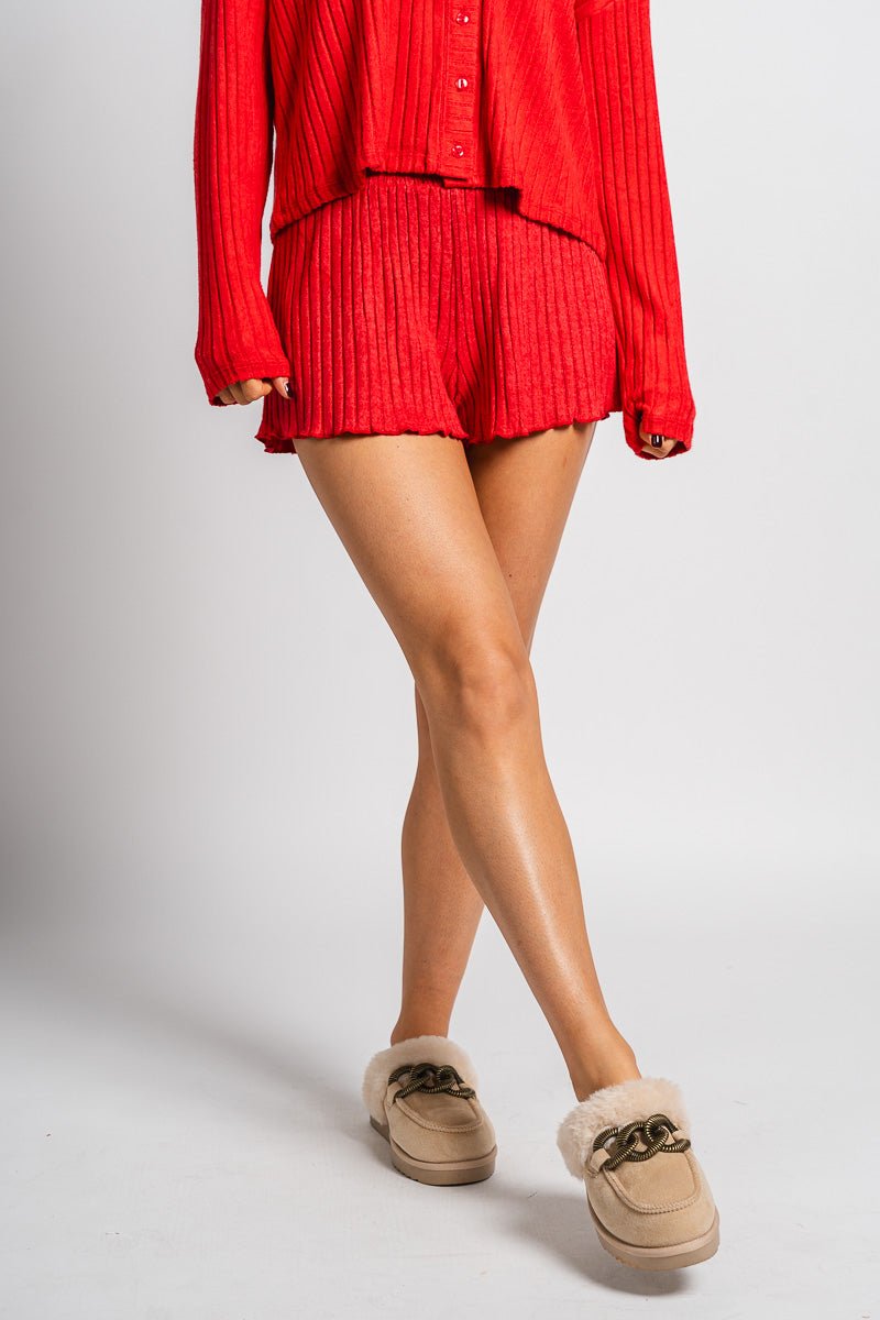 Z Supply dawn smocked shorts haute red - Z Supply shorts - Z Supply Clothing at Lush Fashion Lounge Trendy Boutique Oklahoma City