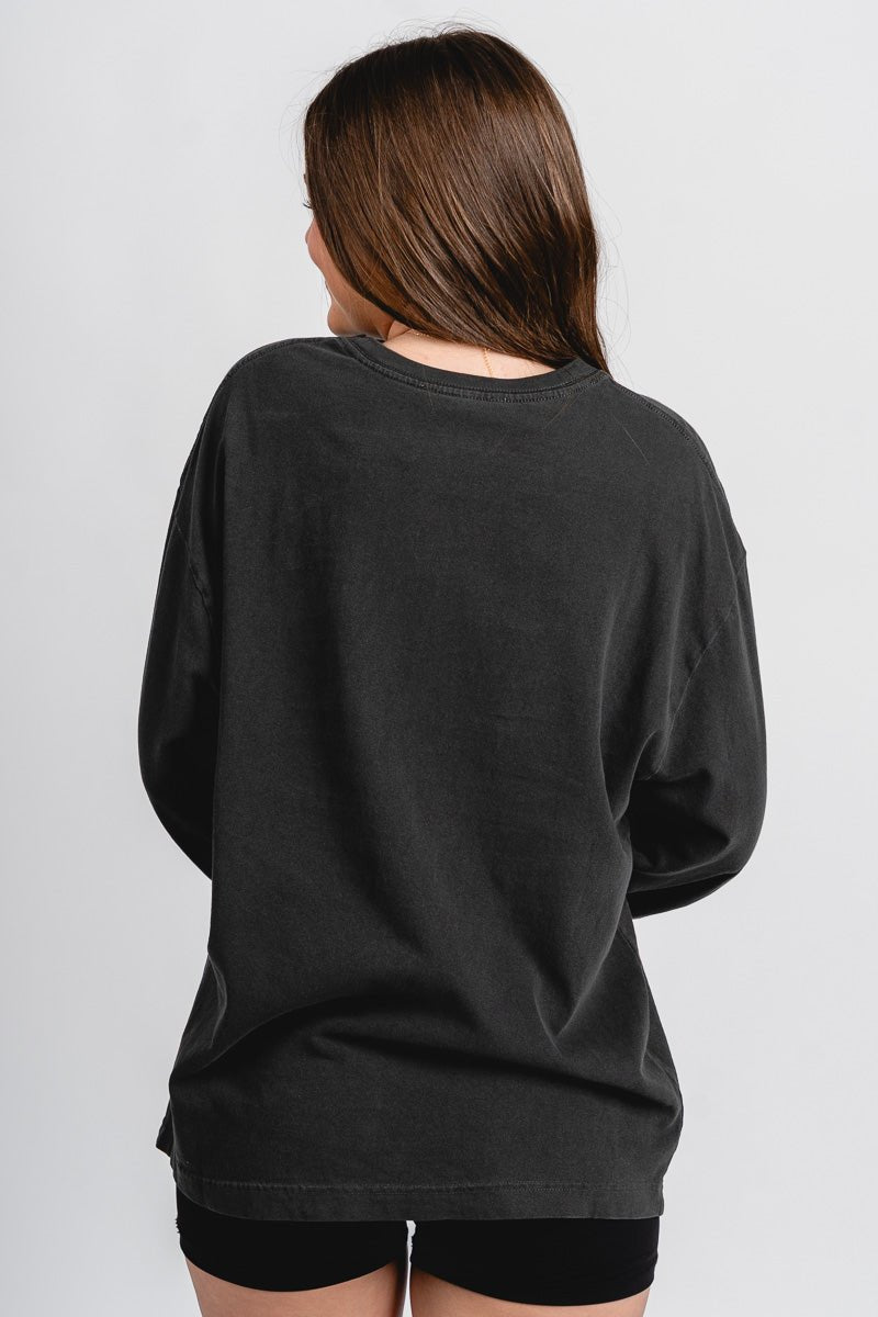 Long sleeve oversized tee black
