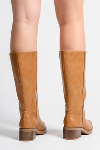 Belvin riding boots dark natural Stylish Shoes - Womens Fashion Shoes at Lush Fashion Lounge Boutique in Oklahoma City