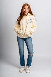Anchored oversized hoodie butter - Cute hoodie - Fun Cozy Basics at Lush Fashion Lounge Boutique in Oklahoma City