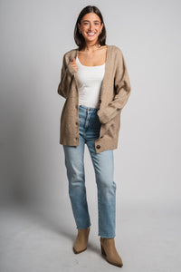 Oversized cardigan mocha - Trendy Cardigan - Fashion Cardigans & Cute Kimonos at Lush Fashion Lounge Boutique in Oklahoma City