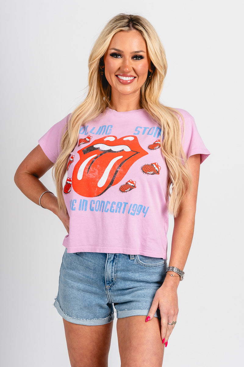 DayDreamer Rolling Stones 1994 tee faded lilac - Trendy Band T-Shirts and Sweatshirts at Lush Fashion Lounge Boutique in Oklahoma City