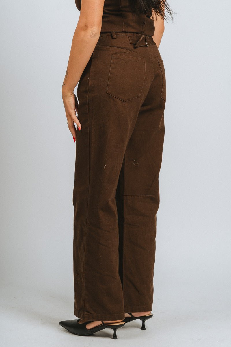 Wide leg denim pants brown | Lush Fashion Lounge: women's boutique pants, boutique women's pants, affordable boutique pants, women's fashion pants