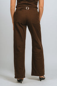 Wide leg denim pants brown | Lush Fashion Lounge: women's boutique pants, boutique women's pants, affordable boutique pants, women's fashion pants