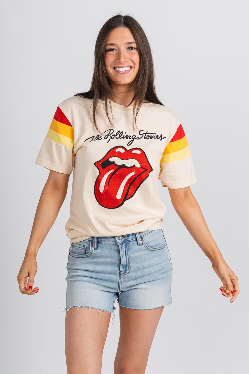 Rolling Stones sunset t-shirt cream - Vintage Band T-Shirts and Sweatshirts at Lush Fashion Lounge Boutique in Oklahoma City