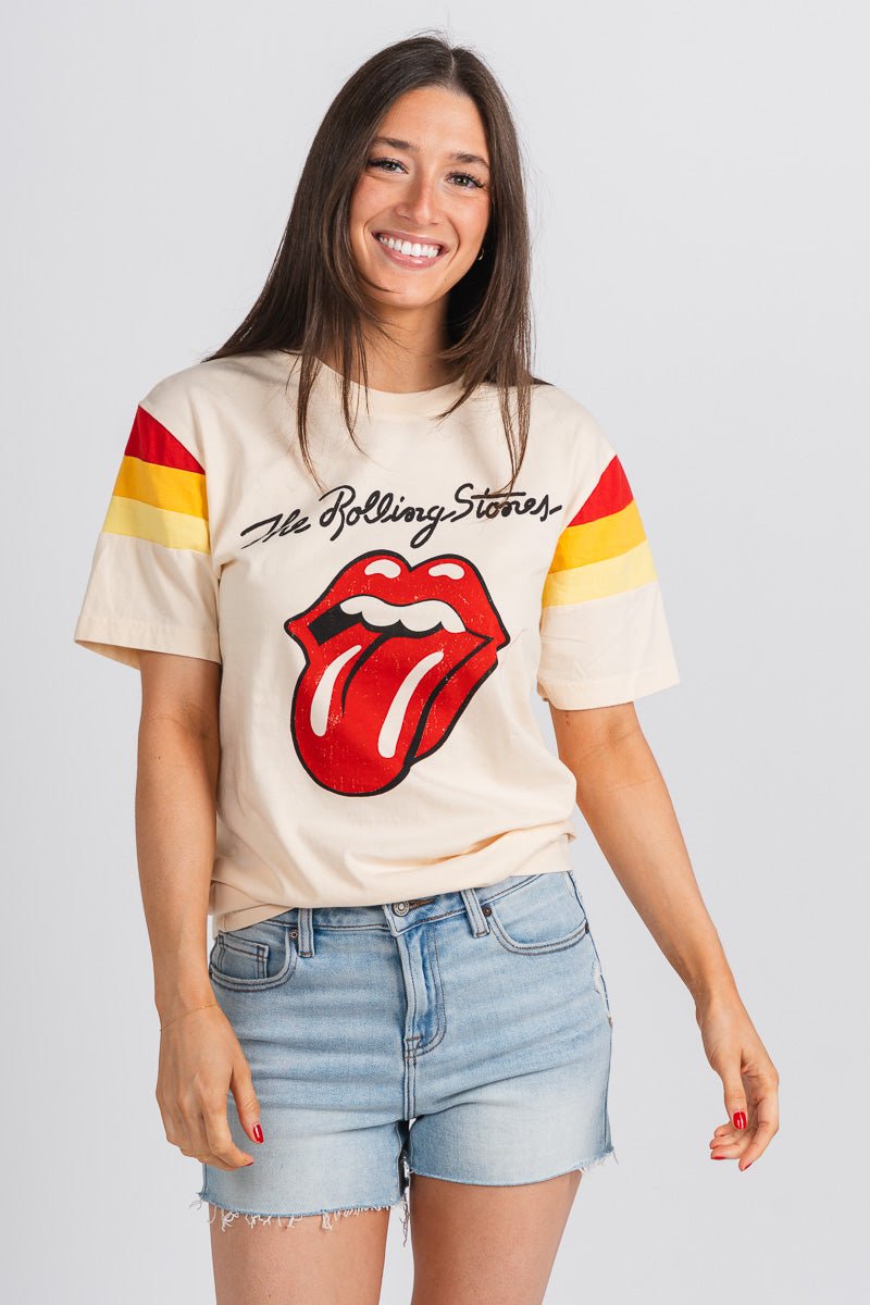 Rolling Stones sunset t-shirt cream - Unique Band T-Shirts and Sweatshirts at Lush Fashion Lounge Boutique in Oklahoma City