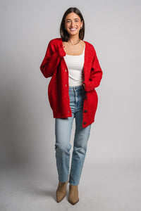 Oversized cardigan red – Unique Sweaters | Lounging Sweaters and Womens Fashion Sweaters at Lush Fashion Lounge Boutique in Oklahoma City