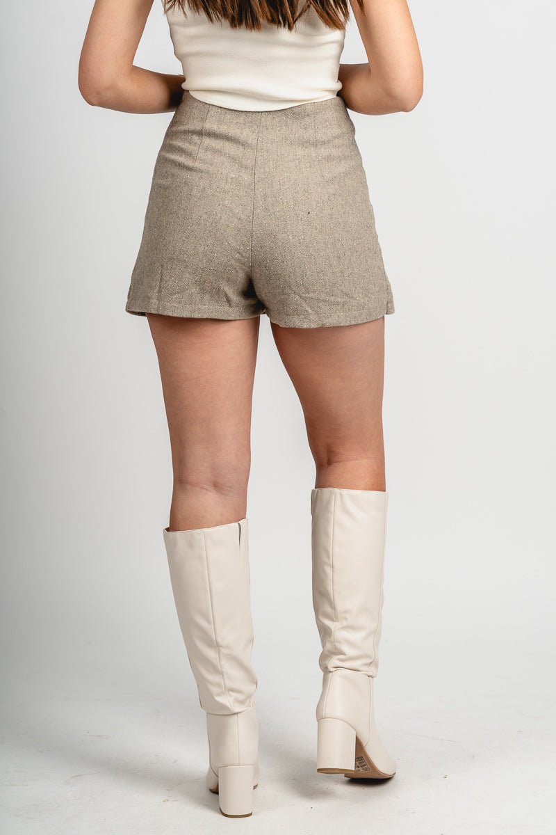 Tweed skort stone