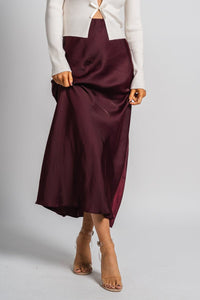 Z Supply Europa midi skirt berry wine - Trendy Holiday Apparel at Lush Fashion Lounge Boutique in Oklahoma City