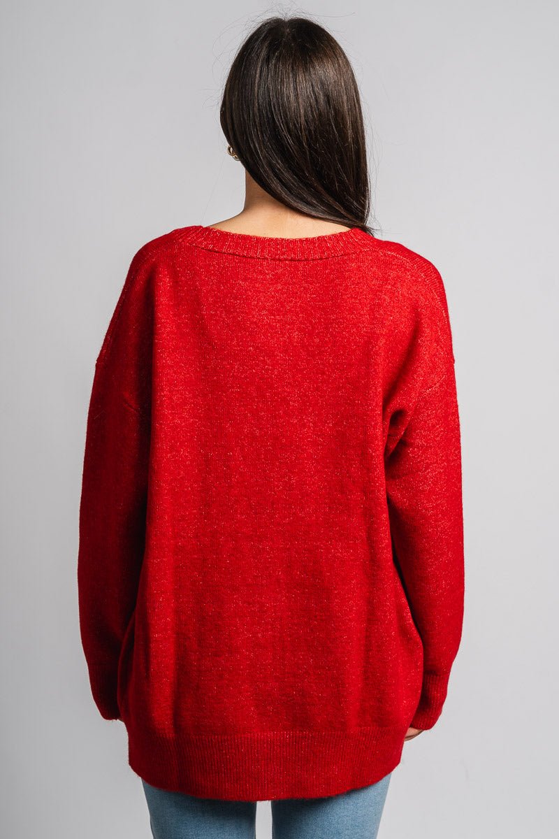 Oversized cardigan red