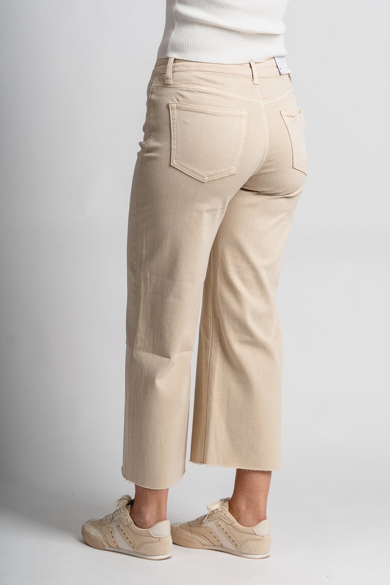 Vervet high rise crop wide leg jeans white swan | Lush Fashion Lounge: boutique women's jeans, fashion jeans for women, affordable fashion jeans, cute boutique jeans