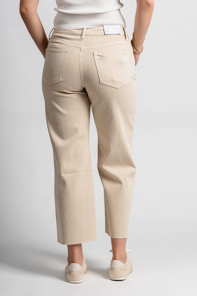 Vervet high rise crop wide leg jeans white swan | Lush Fashion Lounge: boutique women's jeans, fashion jeans for women, affordable fashion jeans, cute boutique jeans