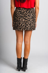 Allison leopard skirt brown | Lush Fashion Lounge: boutique fashion skirts, affordable boutique skirts, cute affordable skirts