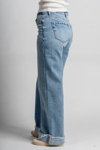 Vervet high rise cuffed baggy jeans jubilant | Lush Fashion Lounge: boutique women's jeans, fashion jeans for women, affordable fashion jeans, cute boutique jeans