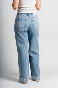 Vervet high rise cuffed baggy jeans jubilant | Lush Fashion Lounge: boutique women's jeans, fashion jeans for women, affordable fashion jeans, cute boutique jeans