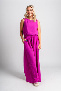 Sleeveless jumpsuit orchid - Trendy dress - Cute Vacation Collection at Lush Fashion Lounge Boutique in Oklahoma City