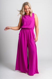 Sleeveless jumpsuit orchid - Stylish dress - Trendy Staycation Outfits at Lush Fashion Lounge Boutique in Oklahoma City