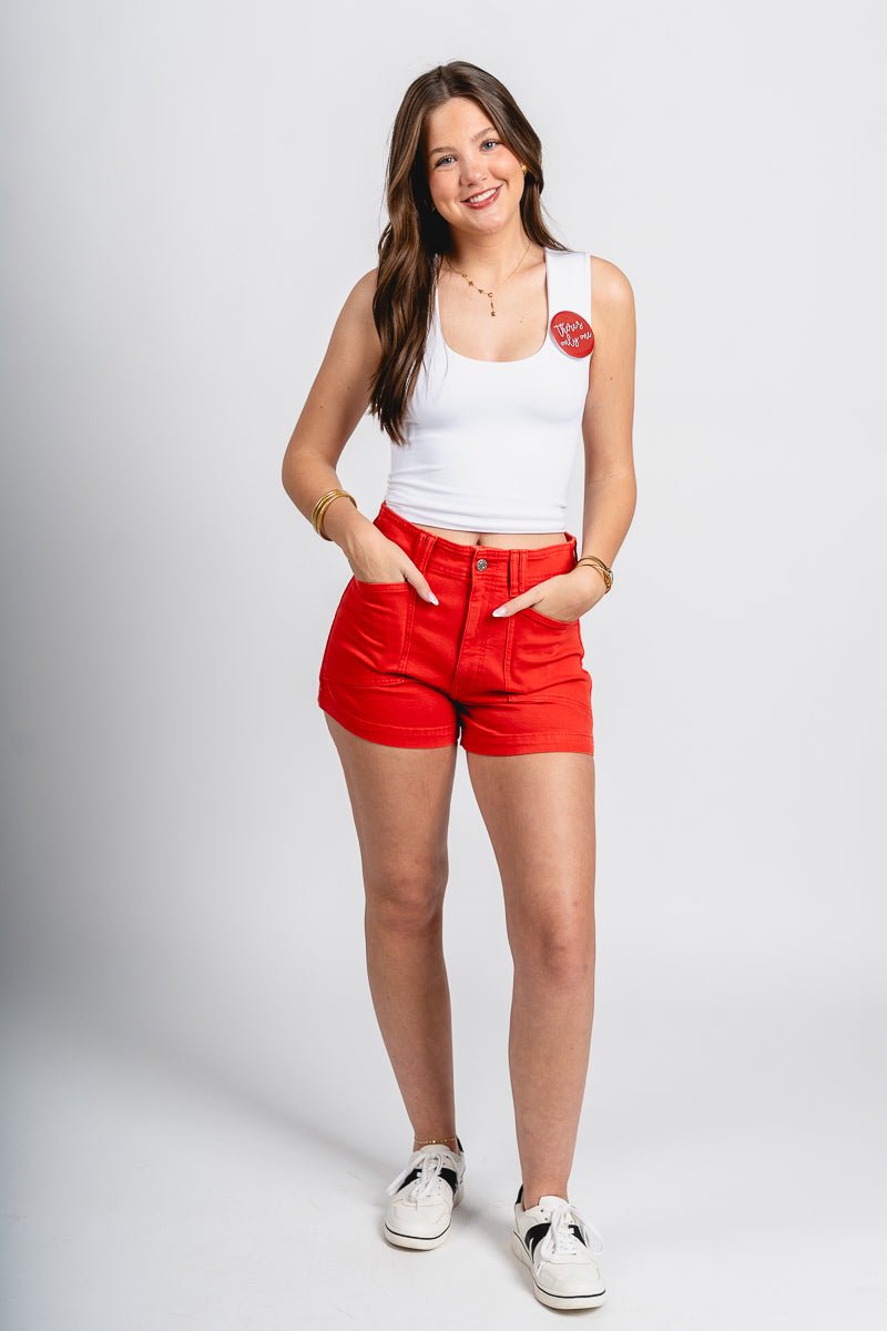 Daze high rise valley girl shorts cherry