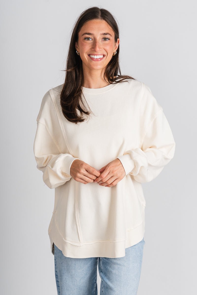 Z Supply replay sweatshirt sea salt - Z Supply sweatshirt - Z Supply Tops, Dresses, Tanks, Tees, Cardigans, Joggers and Loungewear at Lush Fashion Lounge