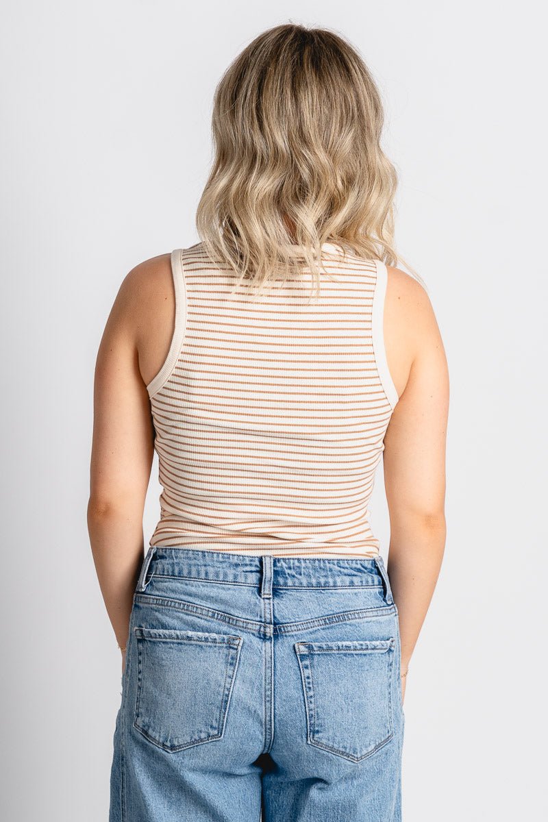 Round neck bodysuit cream/tan