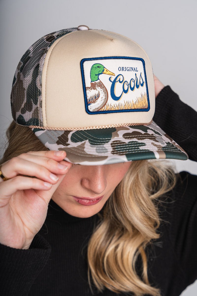 Coors Mallard trucker hat camo - Trendy Gifts at Lush Fashion Lounge Boutique in Oklahoma City