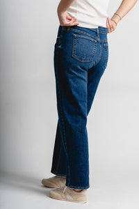 Mid rise boyfriend jeans dark wash | Lush Fashion Lounge: boutique women's jeans, fashion jeans for women, affordable fashion jeans, cute boutique jeans