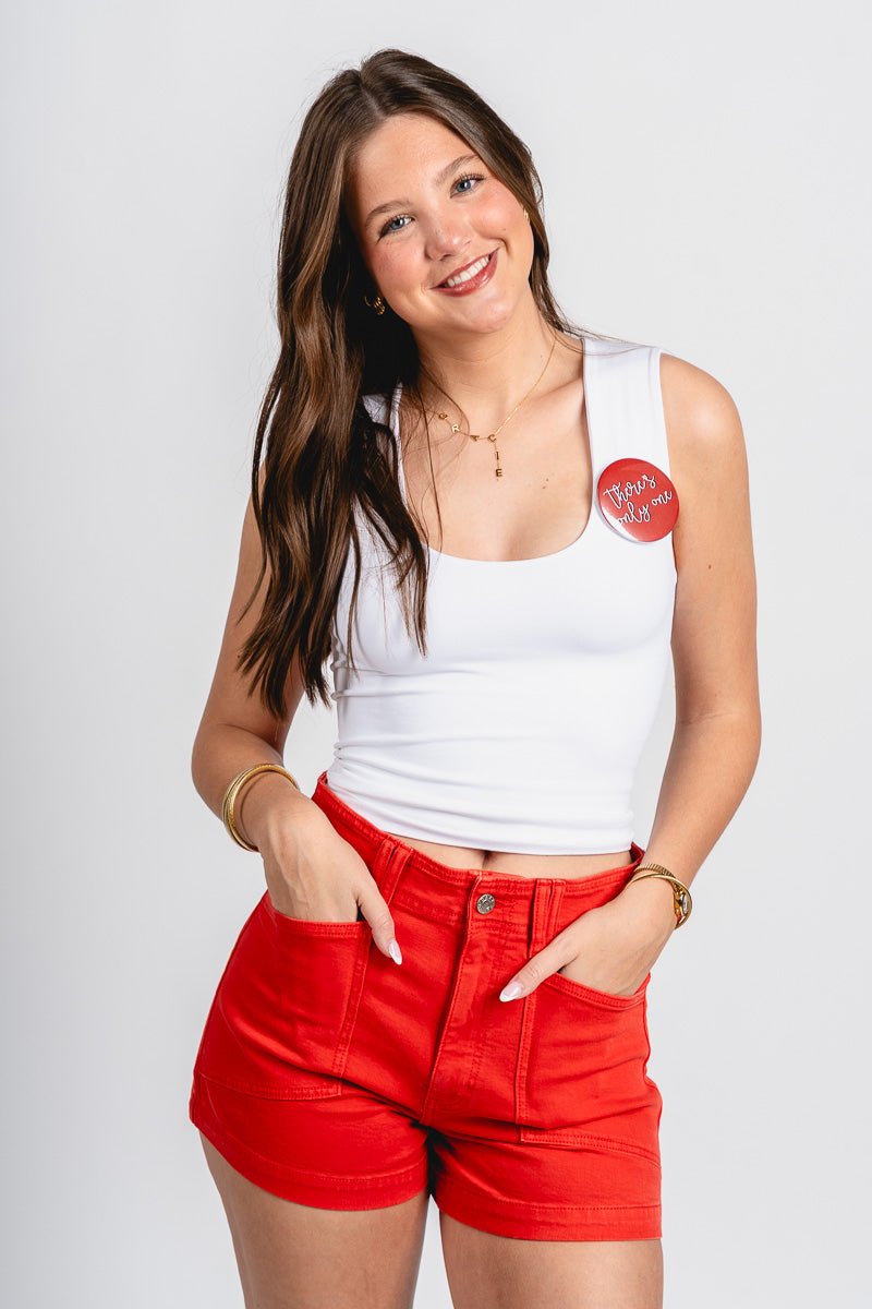 Daze high rise valley girl shorts cherry