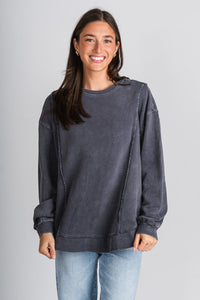 Z Supply replay sweatshirt black sand - Z Supply sweatshirt - Z Supply Tops, Dresses, Tanks, Tees, Cardigans, Joggers and Loungewear at Lush Fashion Lounge