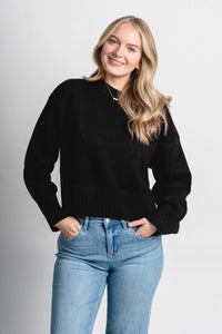 Asher sweater black – Boutique Sweaters | Fashionable Sweaters at Lush Fashion Lounge Boutique in Oklahoma City