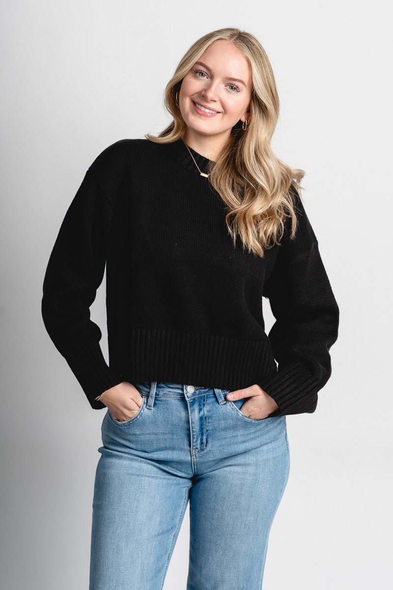 Asher sweater black – Boutique Sweaters | Fashionable Sweaters at Lush Fashion Lounge Boutique in Oklahoma City
