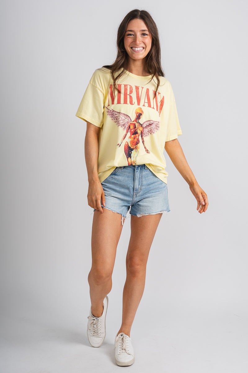 DayDreamer Nirvana in Utero tee yellow mist - Vintage Band T-Shirts and Sweatshirts at Lush Fashion Lounge Boutique in Oklahoma City